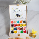Purim Jelly Beans with Hamantaschen Keepsake Wood Gift Box