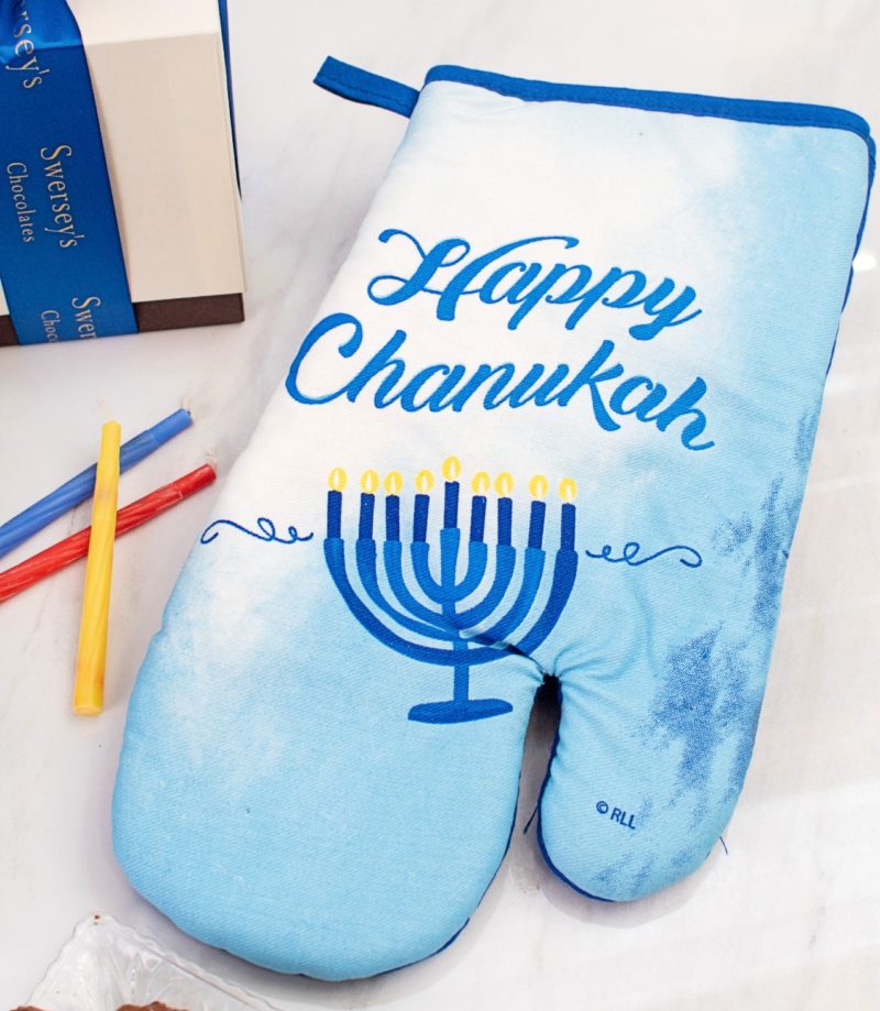 Happy Hanukkah Oven Mitt & Chocolate Gift Set