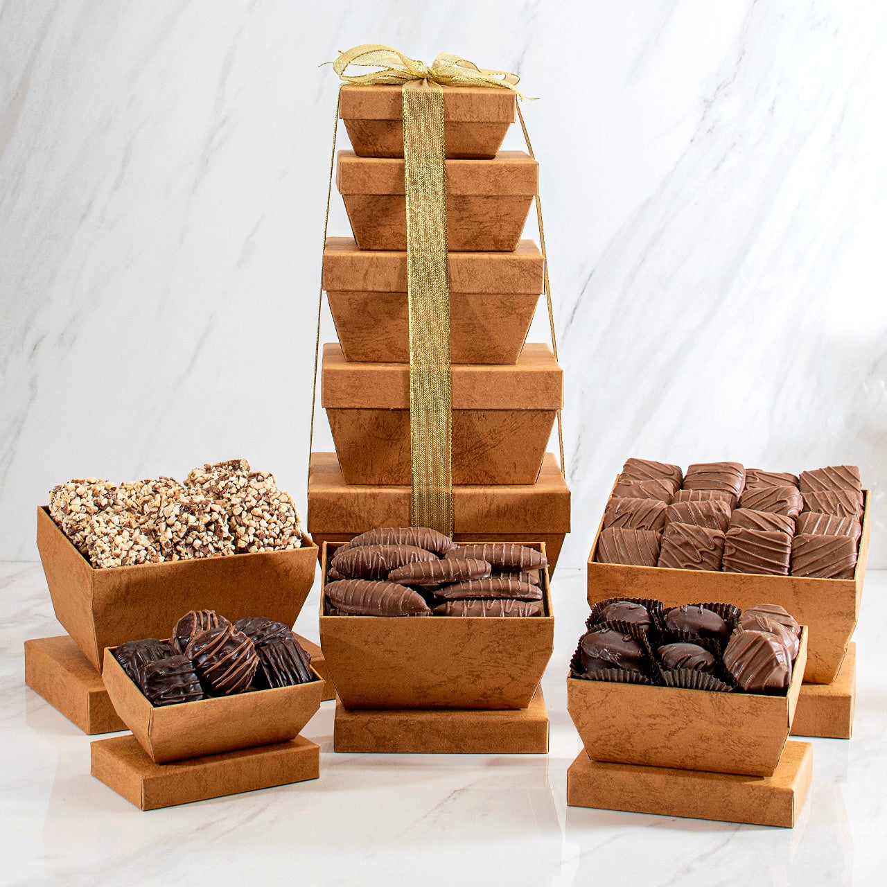 Swerseys Deluxe 5-Tier Brown Chocolate Gift Tower