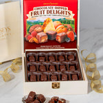 Elegant Chocolate Dipped Fruit Delights Wooden Gift Box