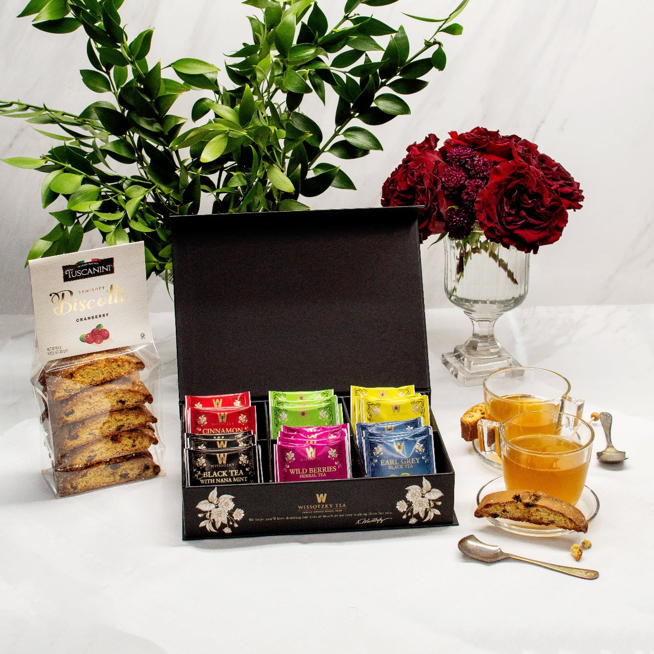 Rosh Hashanah Gift Box of Teas & Biscotti Cookies from Italy