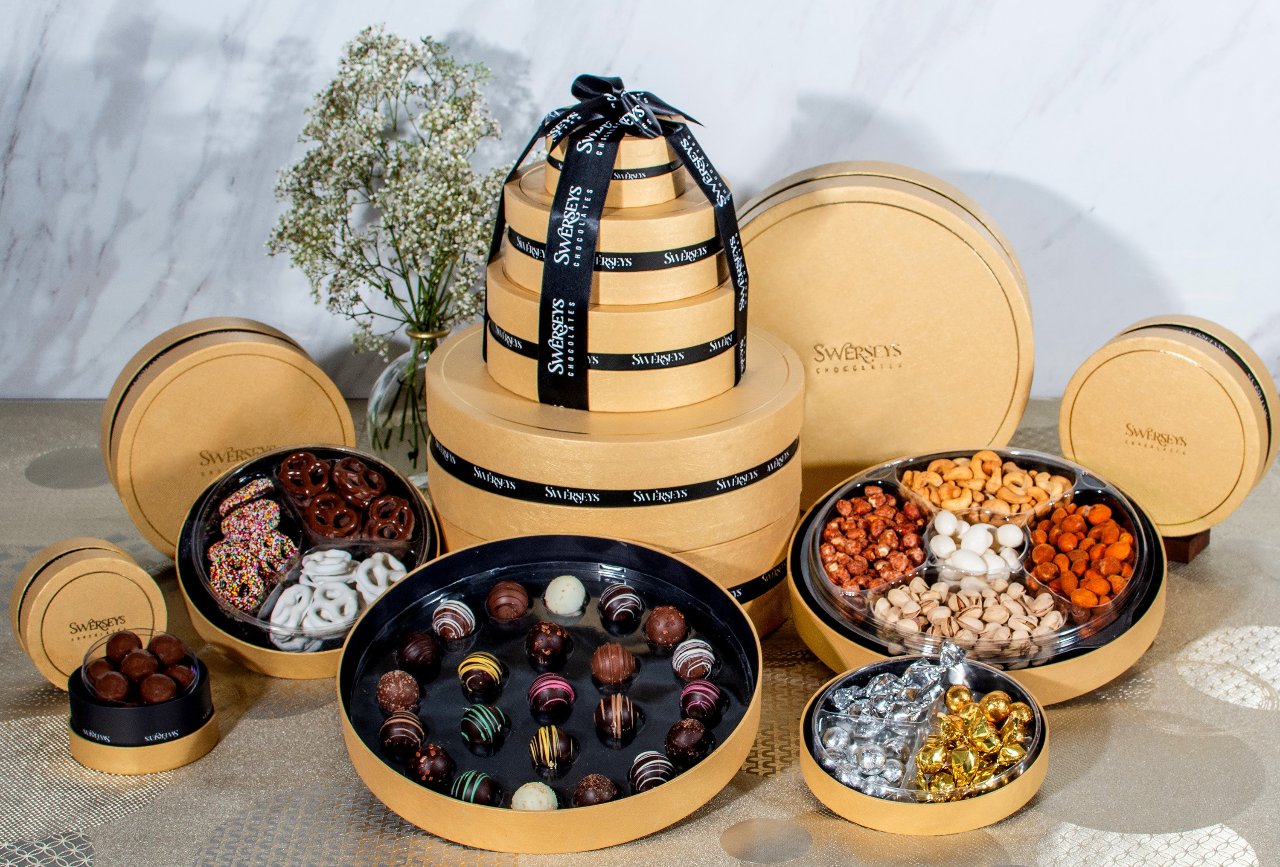Assorted Chocolate Truffles & Nut Gift Tower