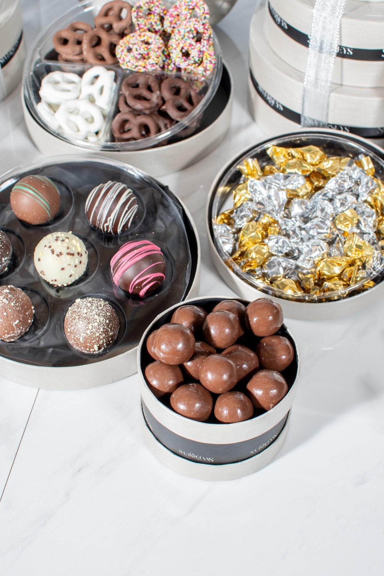 6 Tier Chocolate & Sparkling Cider Gift Towers 9