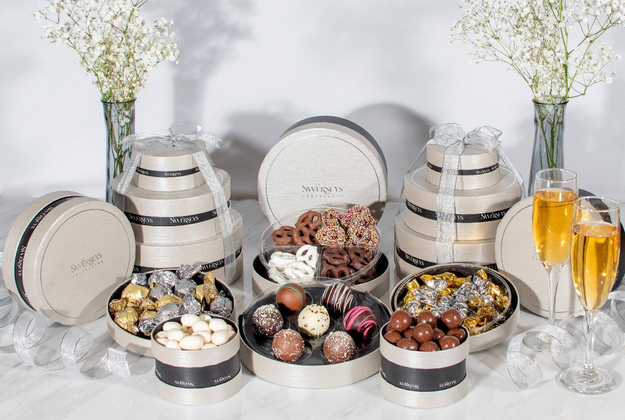 6 Tier Chocolate & Sparkling Cider Gift Towers