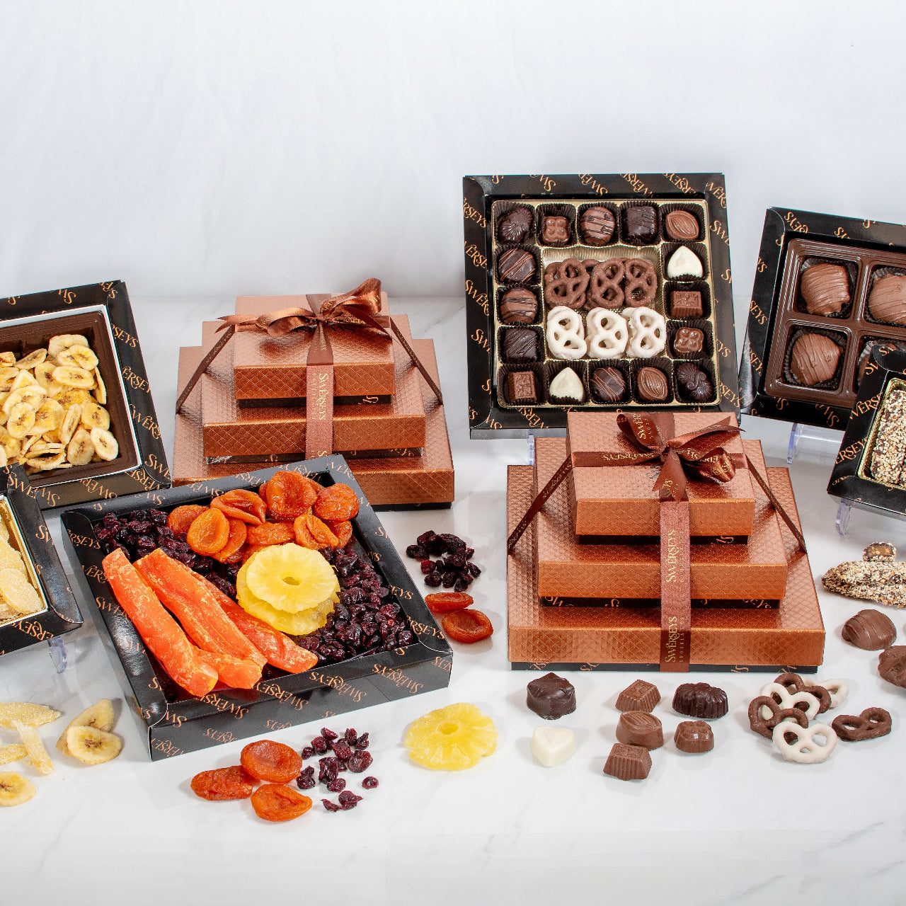 6 Tier Prestige Collection of Chocolate and Dried Fruit Platter Gift