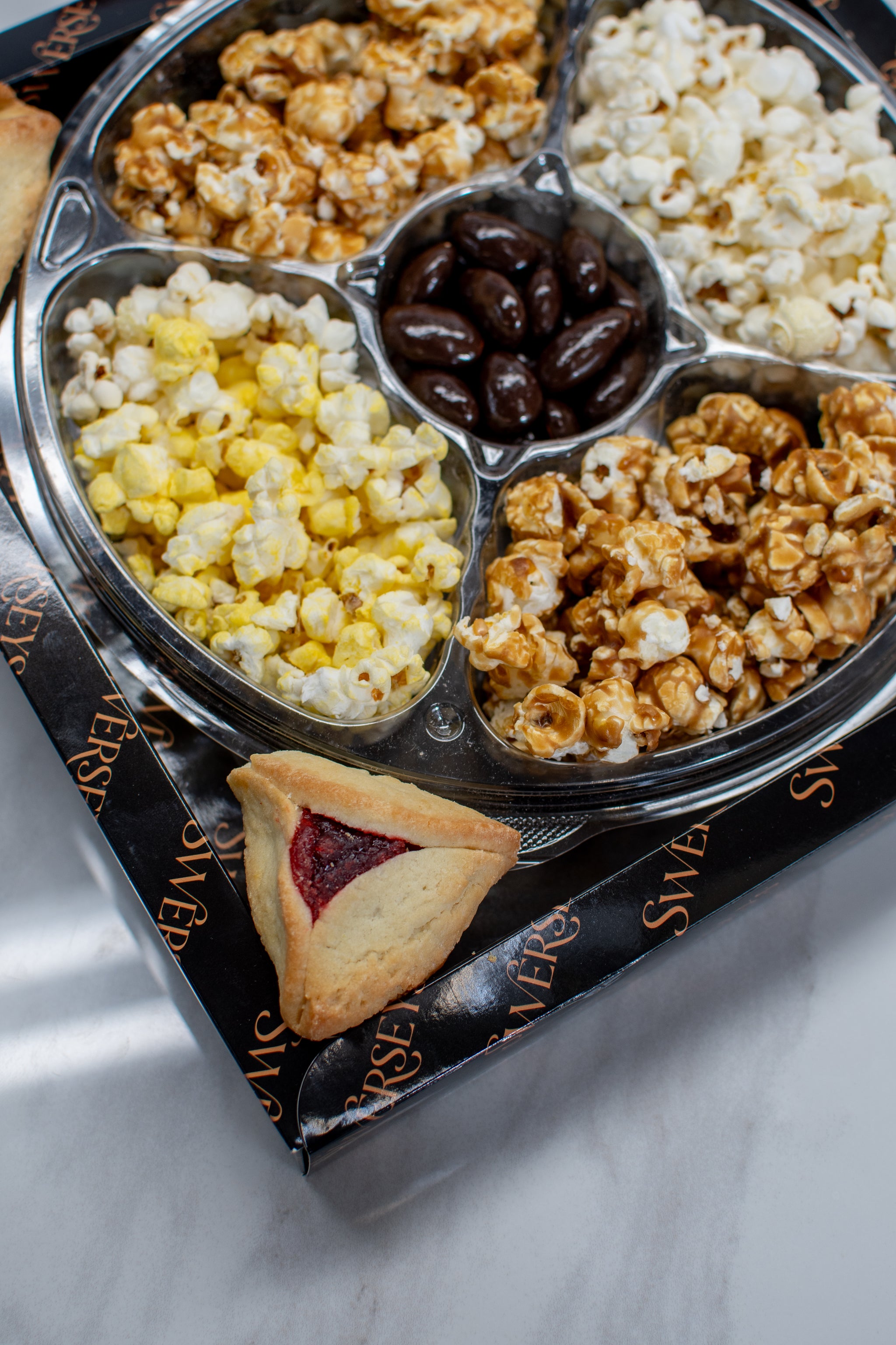 Assorted Purim Gourmet Popcorn & Chocolate & Hamantaschen Gift Box