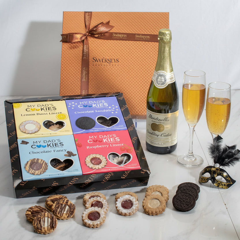 Delicious Pastries Mishloach Manot with Sparkling Apple Cider 2