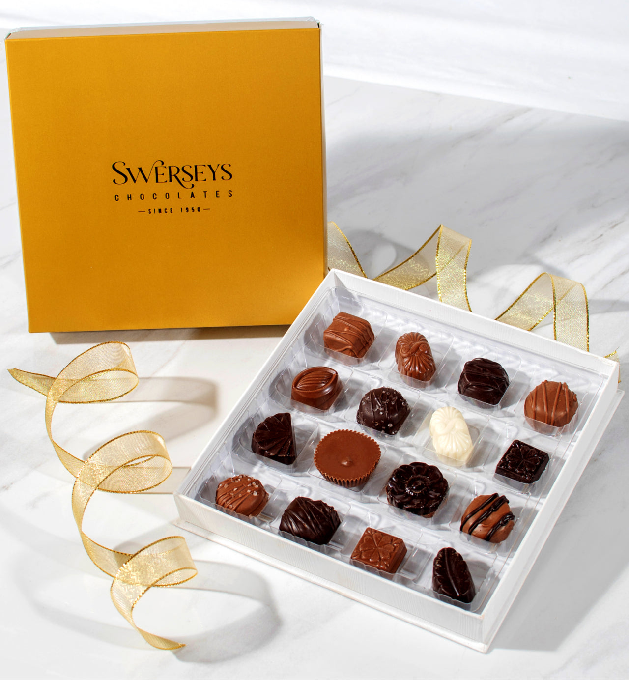 Elegant Gourmet Chocolate Gold Gift Box