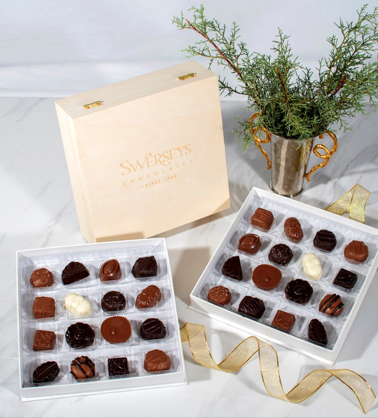Elegant Gourmet Chocolate Wooden Gift Box