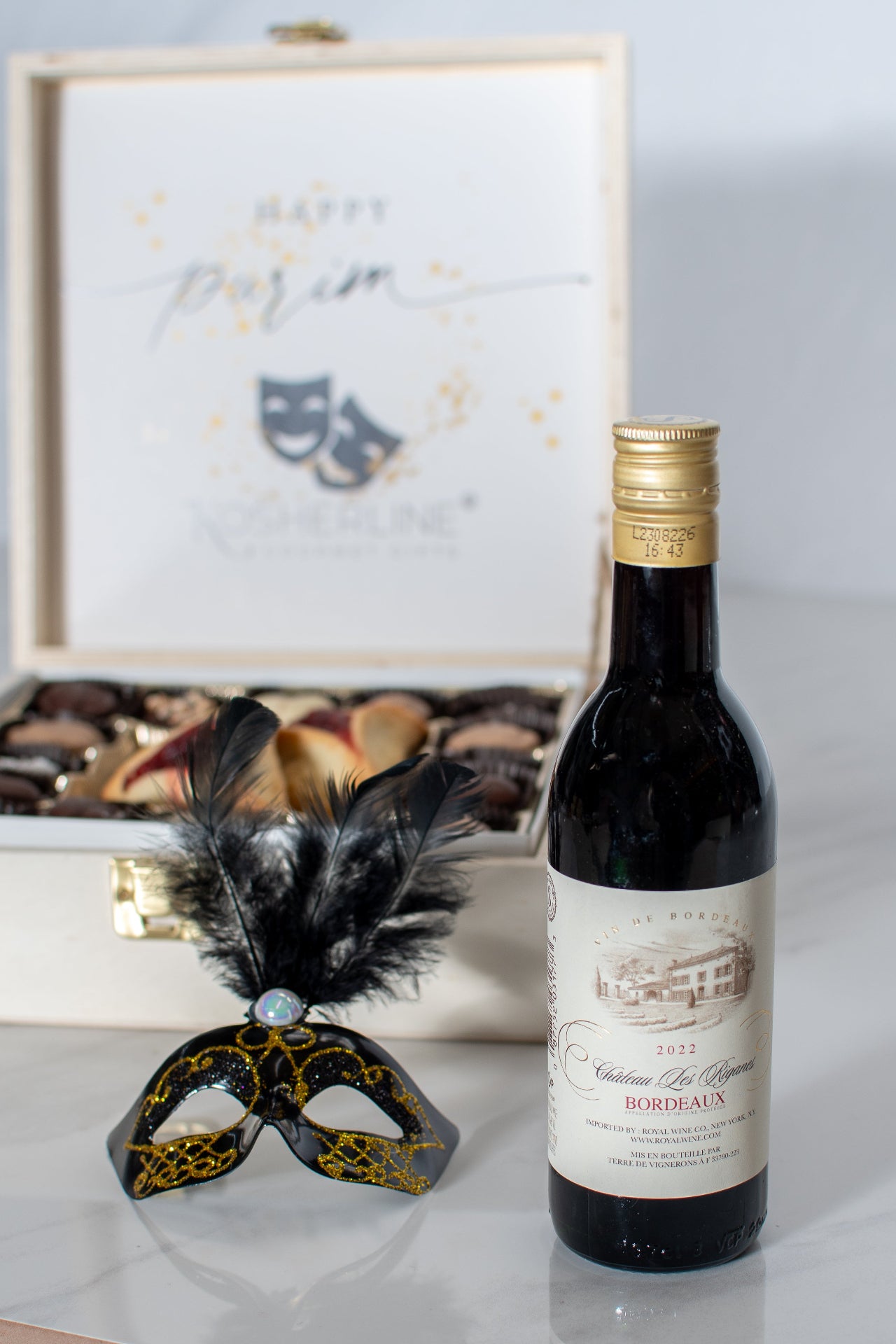 Exquisite Mishloach Manot Chocolate & Hamantaschen Keepsake Wooden Gift Box 3