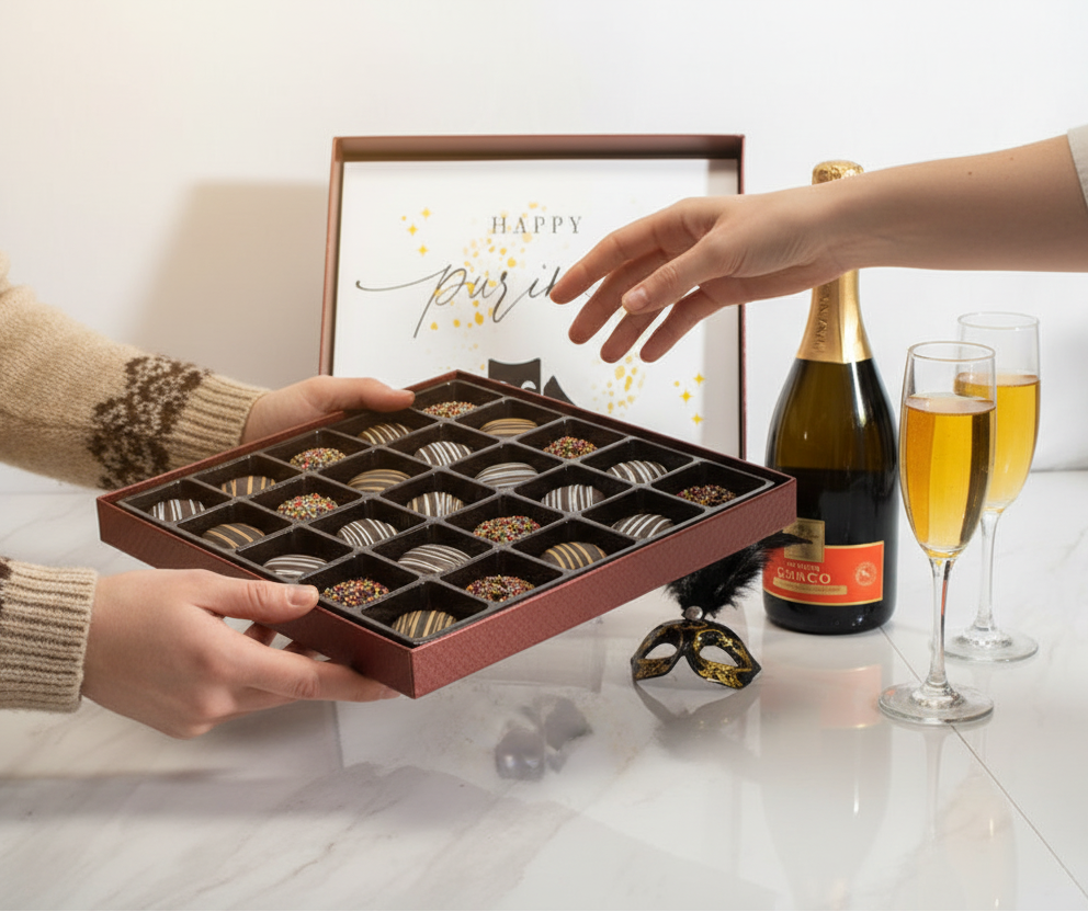 Grand Mishloach Manot Chocolate Double Fudge Cookies Gift Box 6