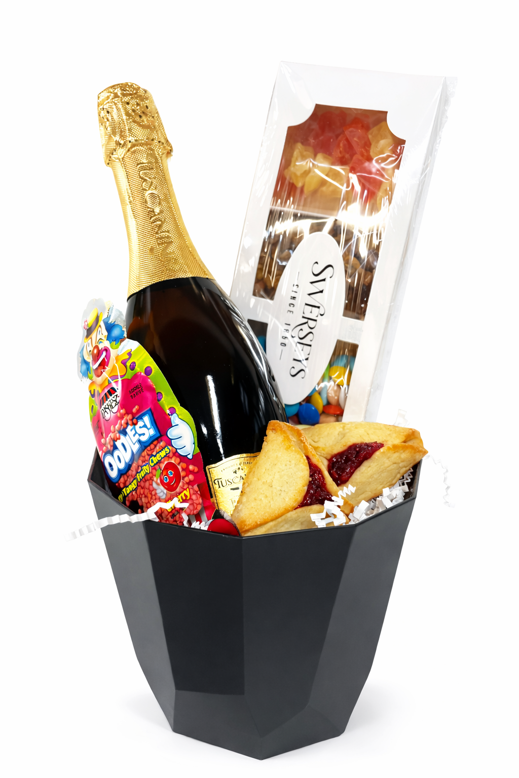 Purim Basket Tied all together with Bow 4