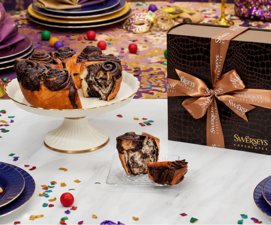 Purim Chocolate Babka Cake Book Gift Box