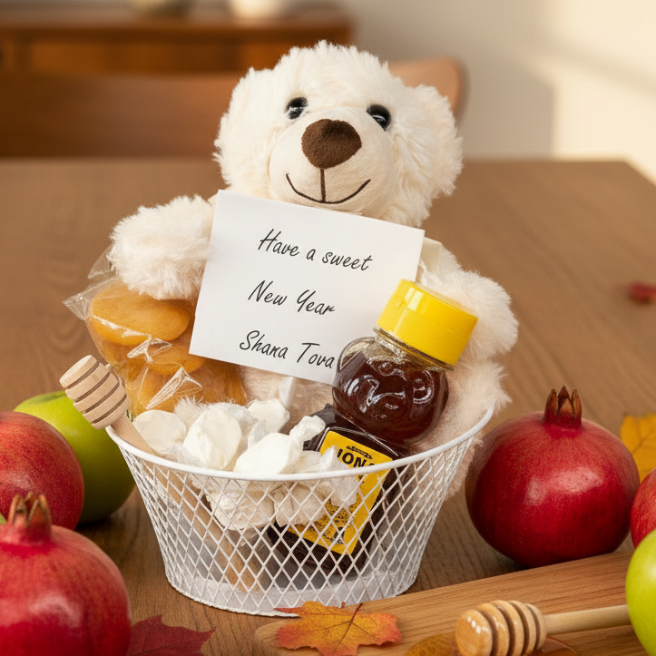 Rosh Hashana Basket with Bear Hug