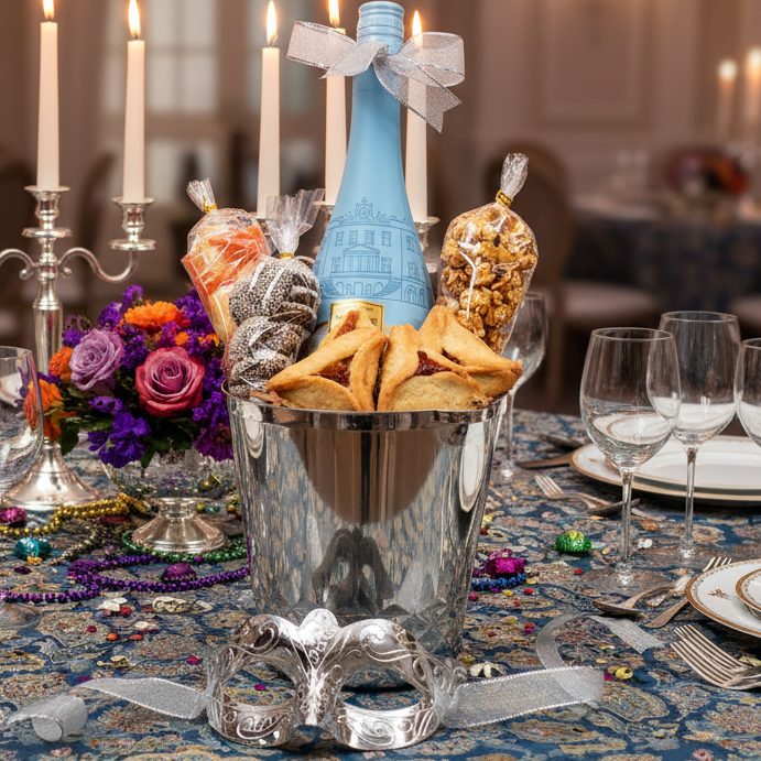 Swerseys Silver Ice Bucket Purim Mishloach Manot Snack Gift Basket