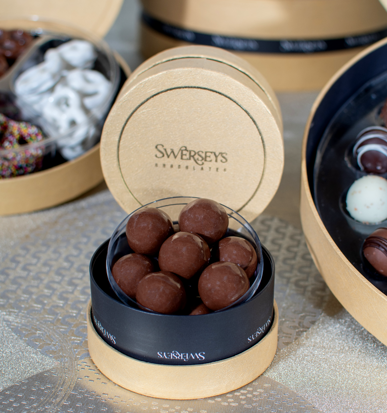 Deluxe Gold 4 Tier Gourmet Treats Gift Box 2