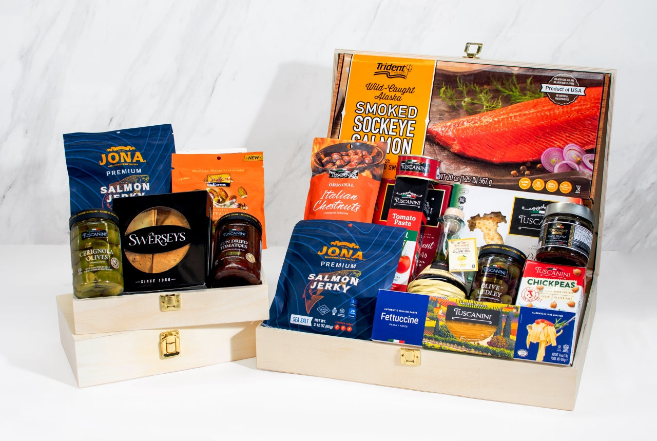 Imported from Italy Gourmet Kosher Delicacies Keepsake Wooden Gift Box