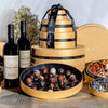 Luxe 5 Tier Gourmet Nuts & Chocolates Round Gold Gift Box