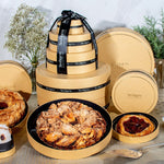 Gourmet Pastry 4-Tier Gold Round Gift Box