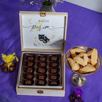 Purim Chocolate Dipped Fruit Delights Keepsake Wood Gift Box