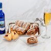 Swerseys Purim Cinnamon Buns on a Silver Gift Tray Included & Wine