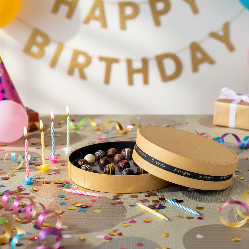 Happy Birthday Elegant Gourmet Truffle Assortment Gift Box