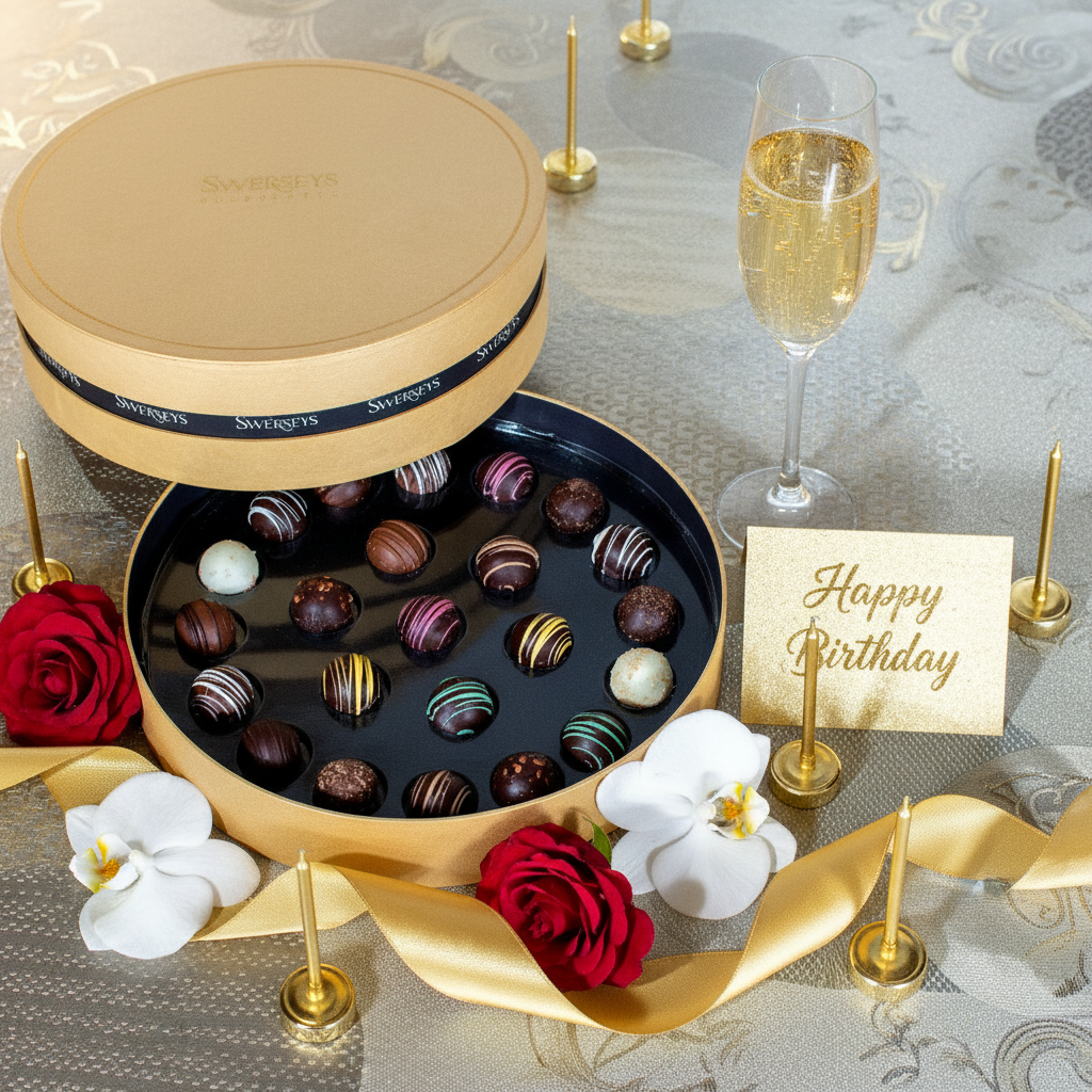 Happy Birthday Elegant Gourmet Truffle Assortment Gift Box