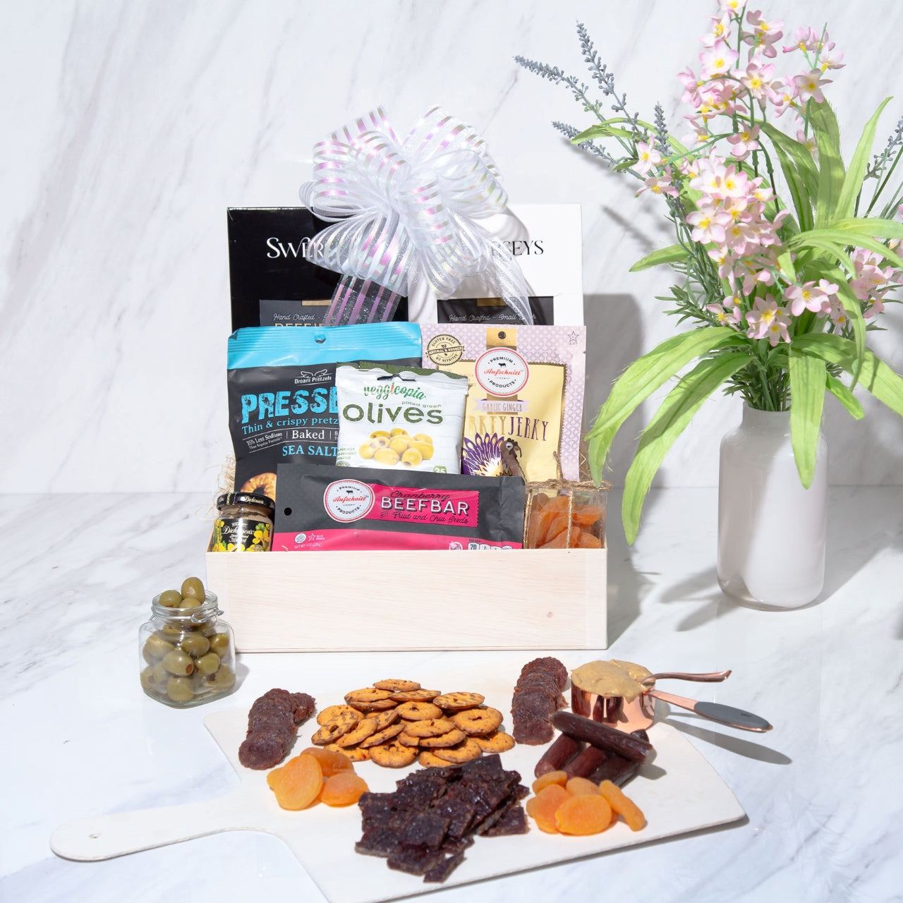 Swerseys Hanukkah Elegant Charcuterie Romantic Gift Basket