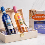Happy Passover Wine & Matzo Wood Keepsake Gift Set - Swerseys Chocolate